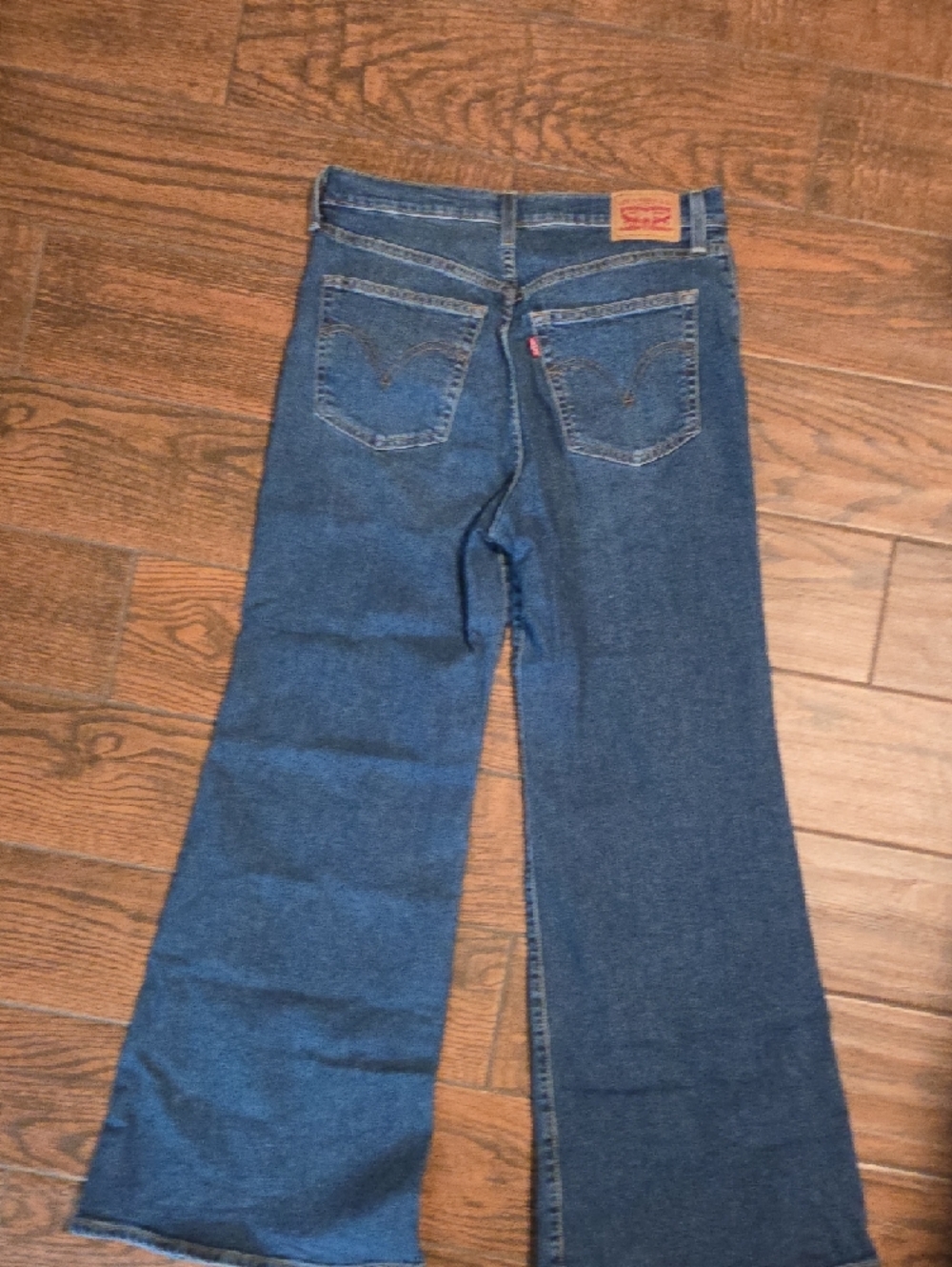 Levi's Ribcage Bell Jeans - Indigo Blue Denim - Picture 7 of 8